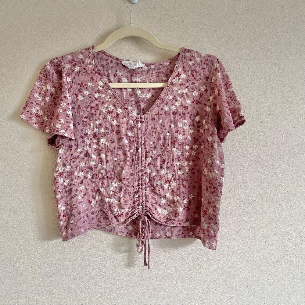 Pink rose women’s crop size Medium